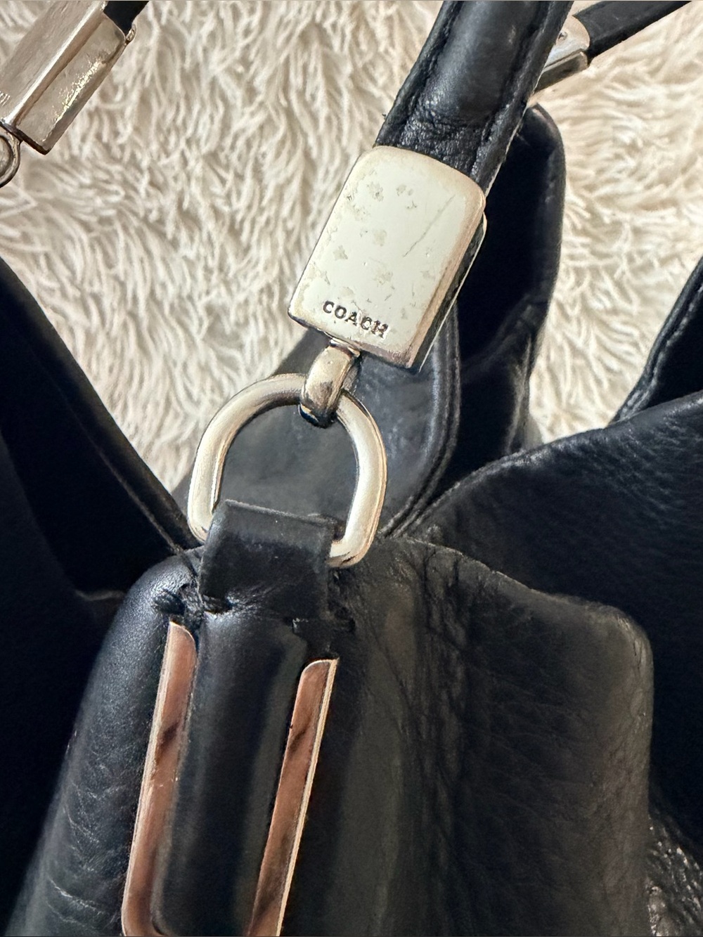 Coach Madison Phoebe 2013” Black Pebbled Leather Hobo Shoulder Bag #26224 - Picture 8 of 16